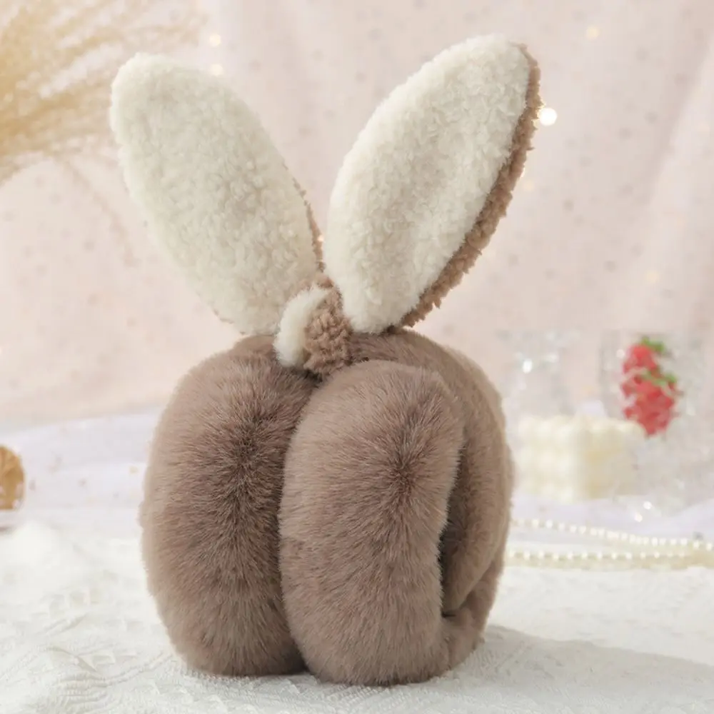 Keep Warm Fluffy Earmuffs Portable Plush Cold Protection Windproof Ear Cap Soft Foldable Winter Earflaps