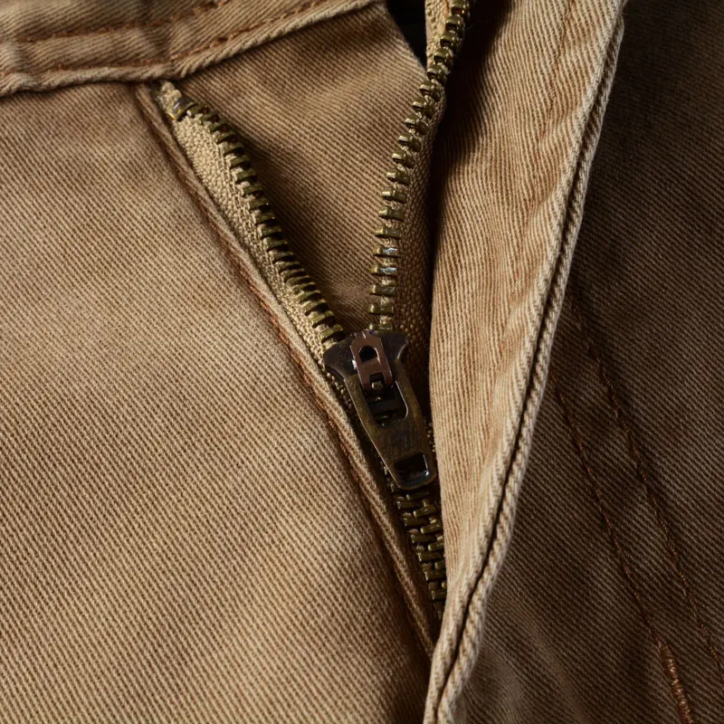 جينز رجالي بني جديد عصري، مغسول بالماء، قابل للتمدد بالحنين، مقاس نحيف، زخرفة بسحاب، سروال ريترو مصمم، Y2K