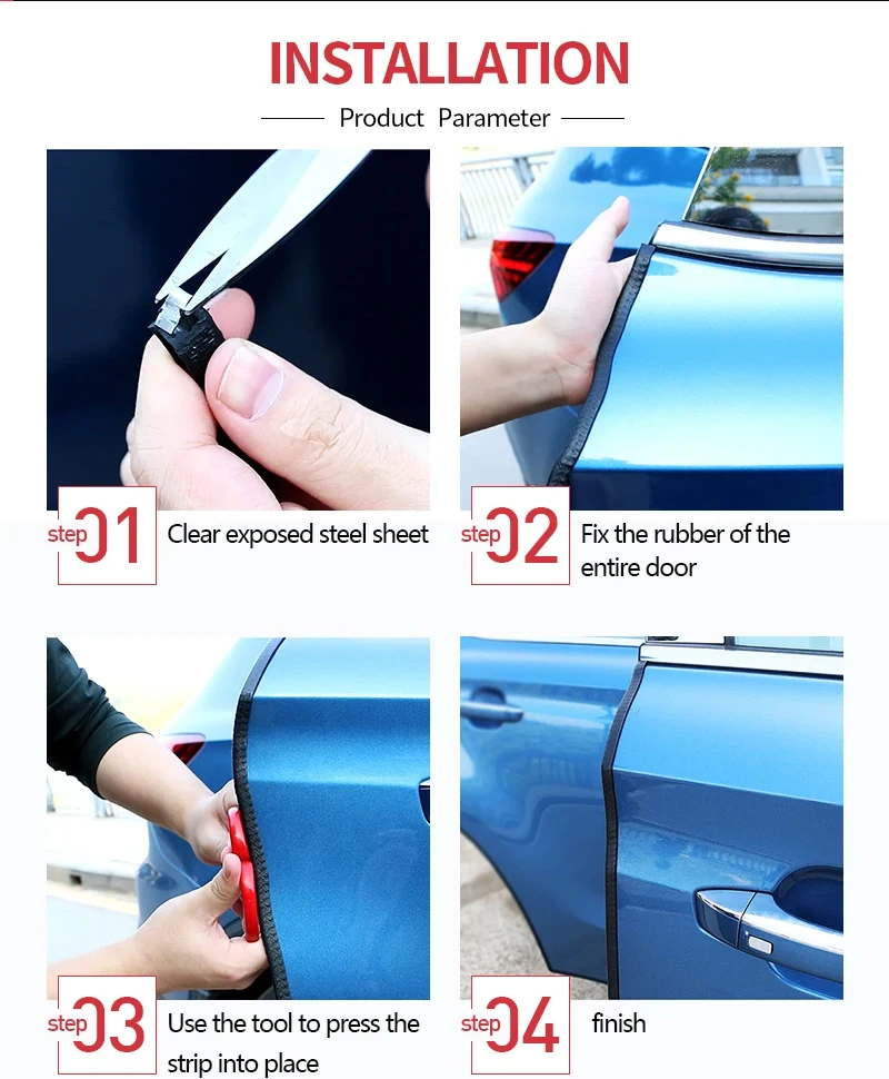 Autotür-Kantenschutz Kratzschutzleiste Zierleiste Auto-Tür Anti-Kollisions-Schutzstreifen Stahl Auto-Styling Zubehör – Detail 6