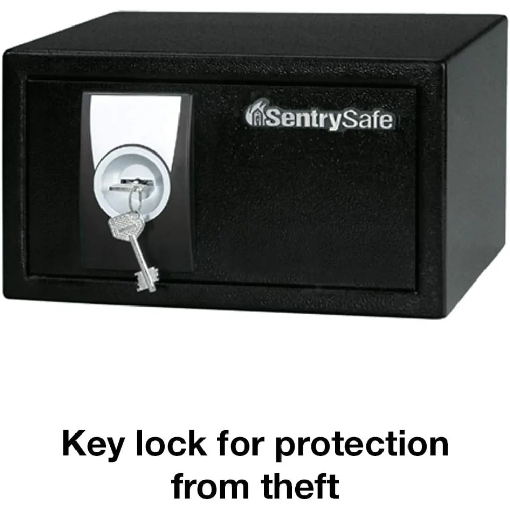 Caja fuerte de seguridad para el hogar con cerradura de llave para almacenar objetos de valor, dinero, joyas y documentos, 0,3 pies cúbicos