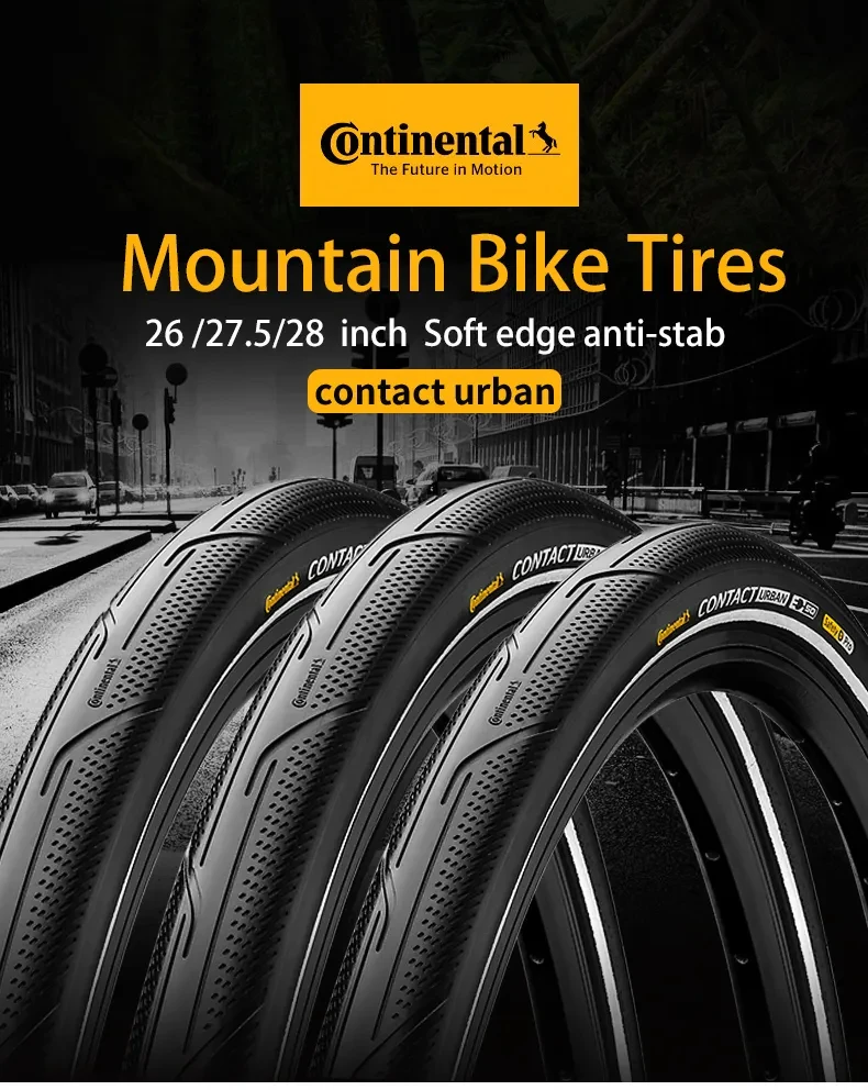 Continental Contact Urban 28/29 Inch Bicycle Wire Bead Tires 40/42/47/50/55-622 180 TPI MTB E-Bike Tyre With Reflective Strips