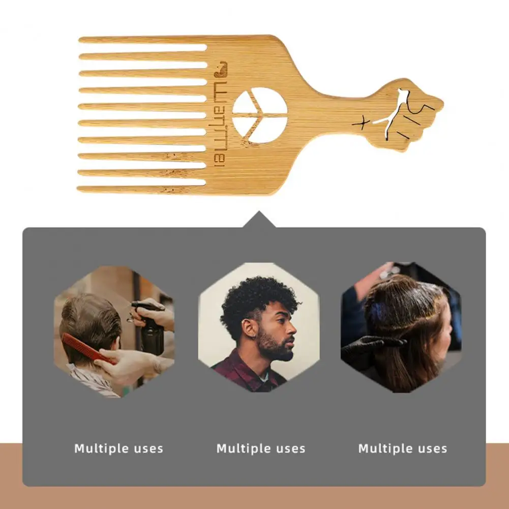 Anti-static Natural Bamboo Hair Pick Comb Scalp Massage Long Tooth Detangling Combs Afro Hair Lift Styling Accessories