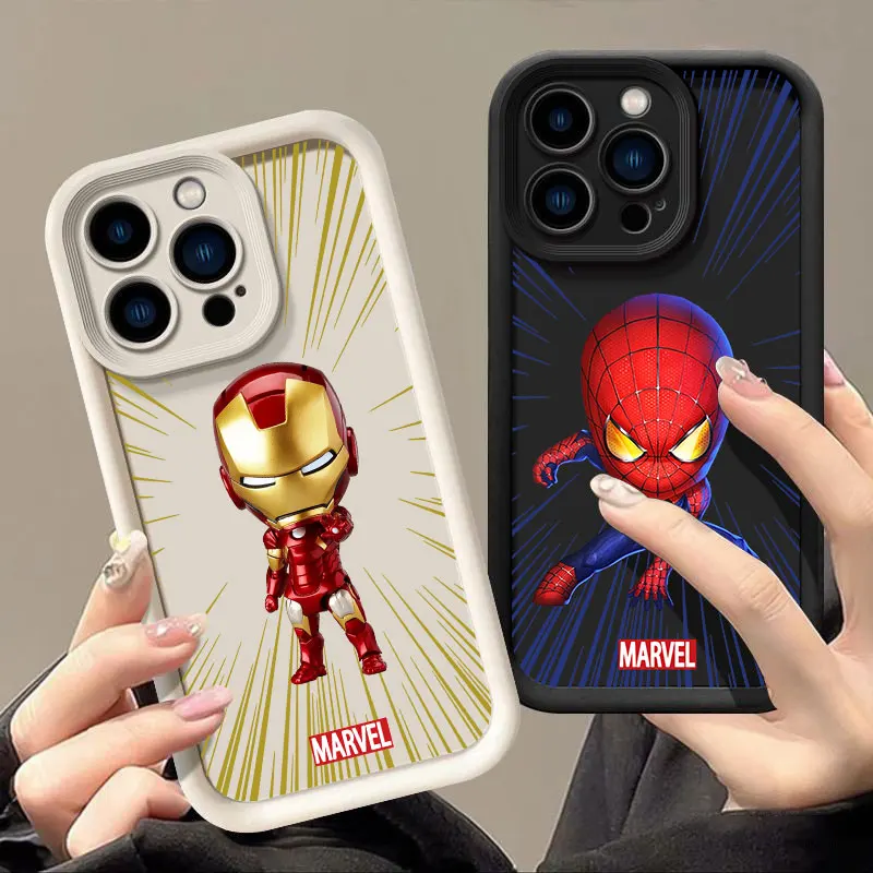 Marvel Superheroes Cool Phone Case For iPhone 16 15 14 13 12 11 Pro Max Plus X XS 7 8 SE2 Shockproofs Funda Soft Silicone Covers