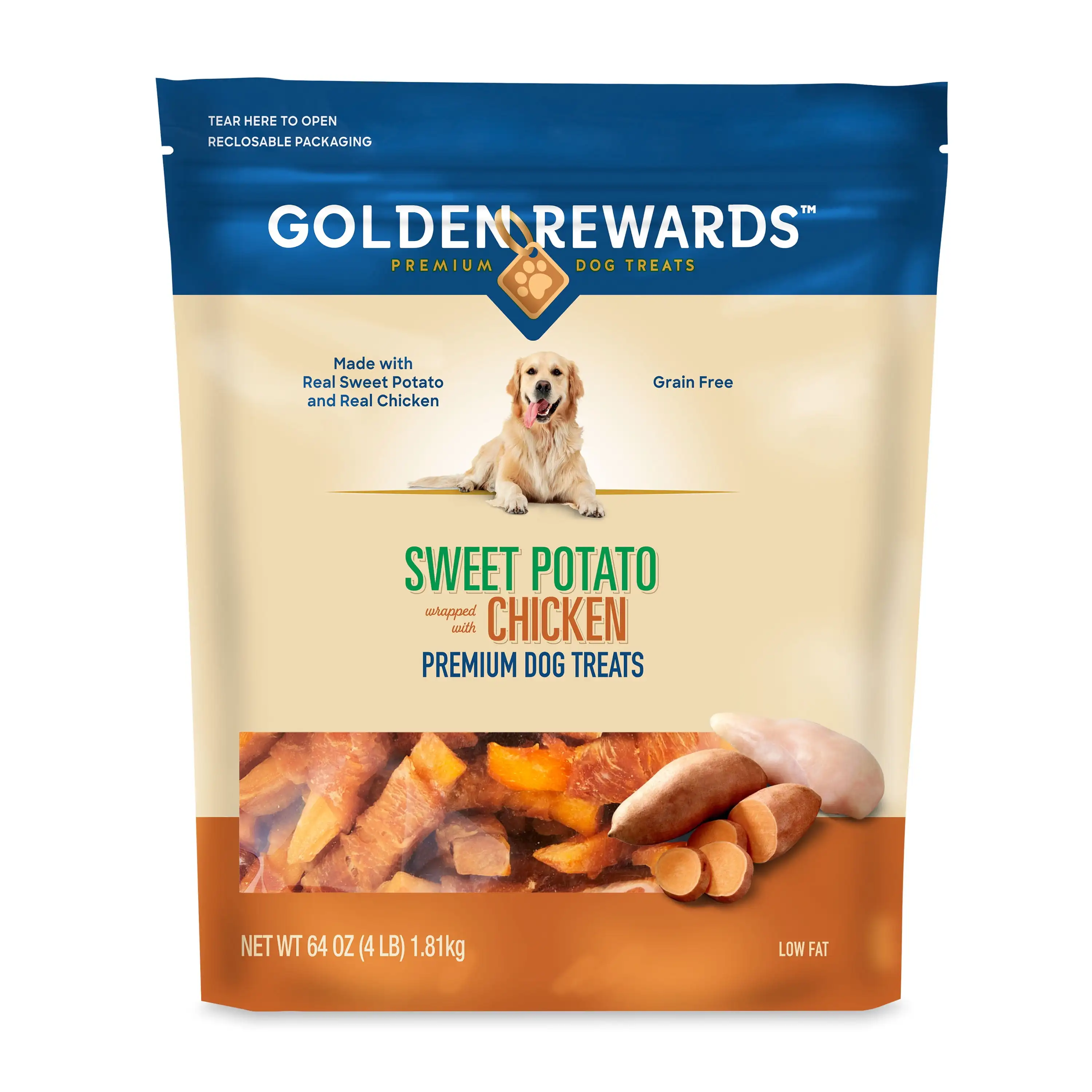 

Sweet Potato Wrapped with Chicken Dog Treats, 64 oz