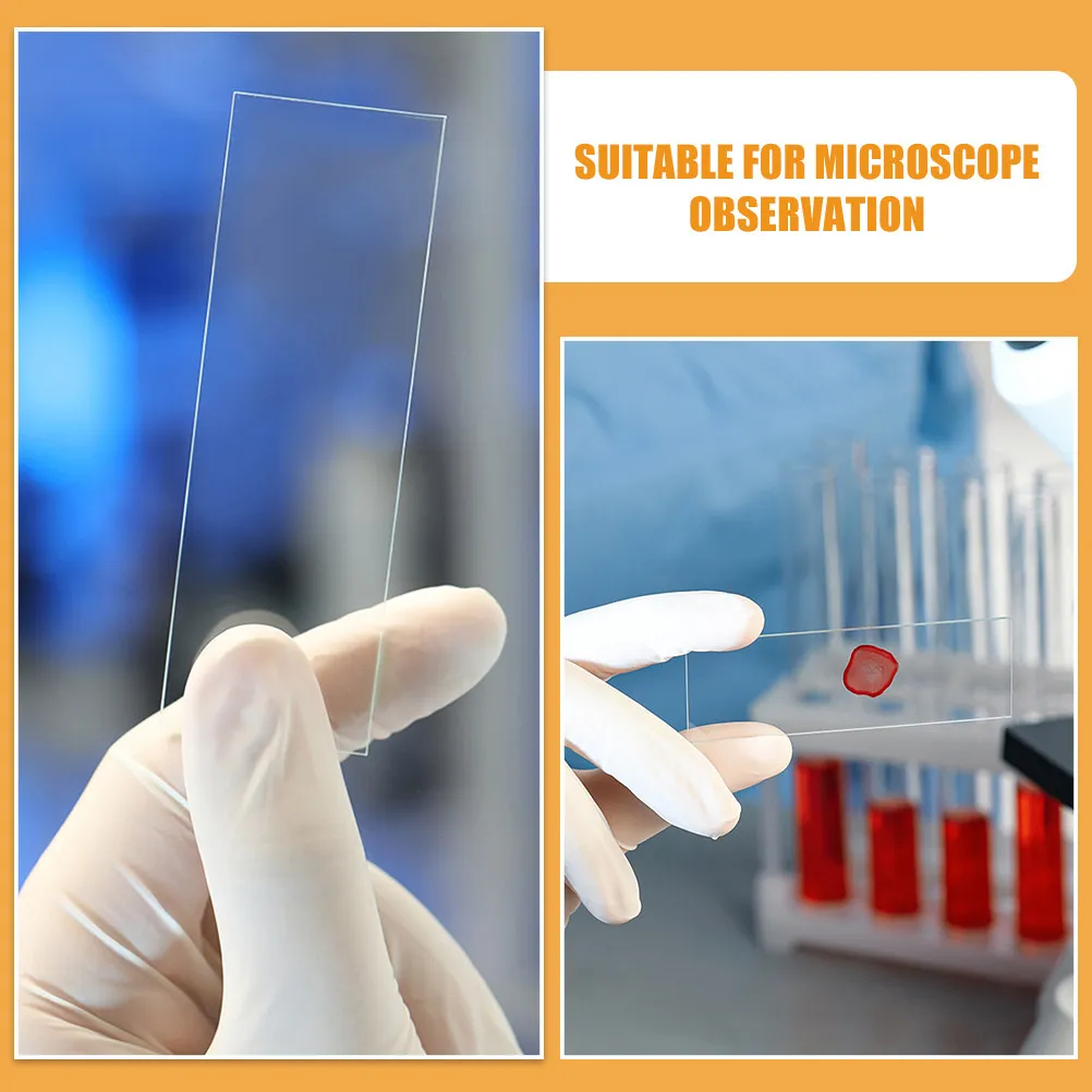 50Pcs Microscope Slides Glass Blank Laboratory Slide Biological Education Props Optical Microscope Supplies Laboratory Slides