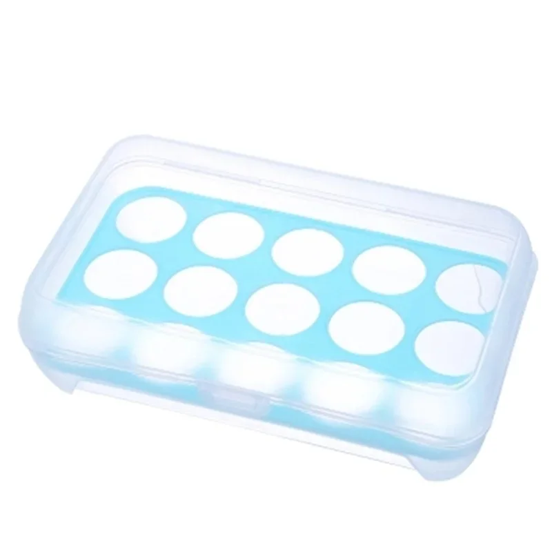 Stackable Container for Refrigerator with Lid, 15 Egg Bin Holder, Keep Fresh Organizer, Home