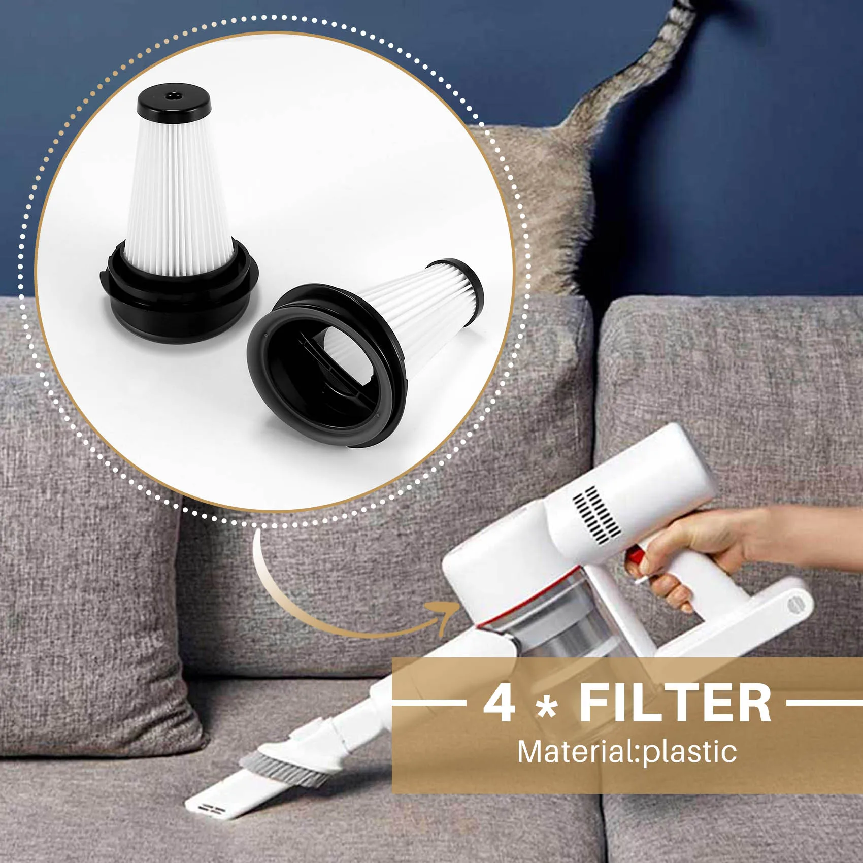 4pcs Vacuum cleaner for Rowenta ZR005202 Filter for Rowenta RH72 X-Pert Easy 160 cleanable filter replacement#ABGP