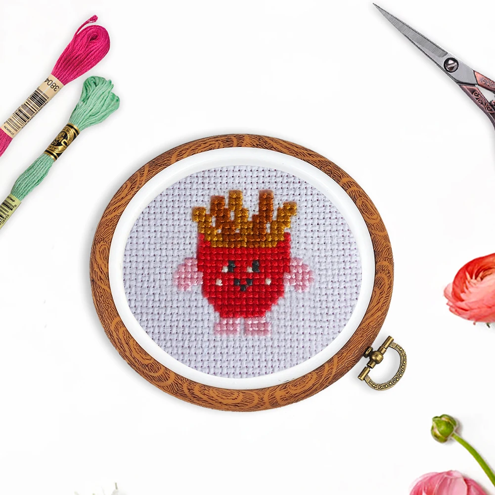 

Round Embroidery Hoops Hand Embroidery Tool Imitated Wood DIY Sewing Tool Circle Cross Stitch Hoop Ring for Embroidery Art Craft