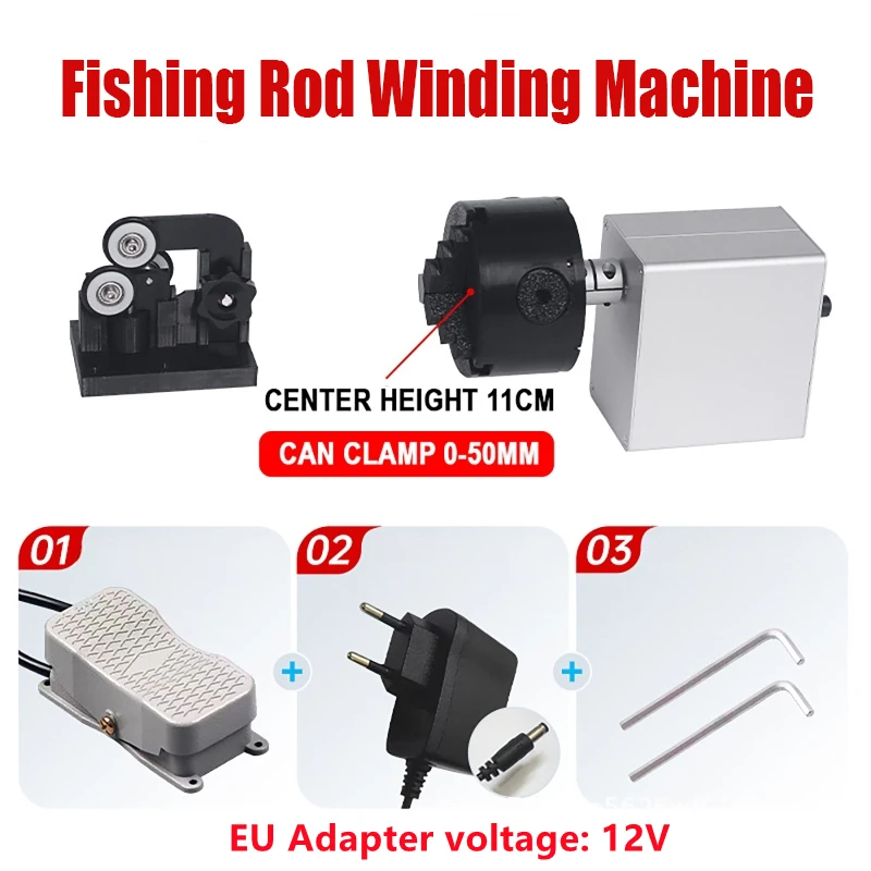 Elctric-Drive Machine Lure Winding Epoxy Glue Machine DIY Fishing Rod Building Professional Fishing Rod Winding Machine