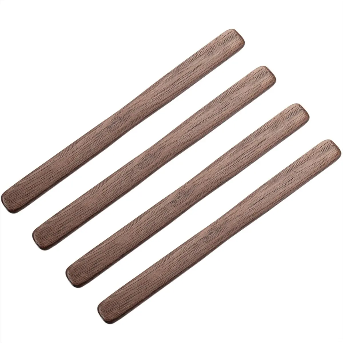 A47T 4Pc Black Walnut Wood Coffee Stirrers 6in Reusable Wooden Drink Stir Sticks for Coffee,Tea,Milk,Chocolate & Jam Spreader