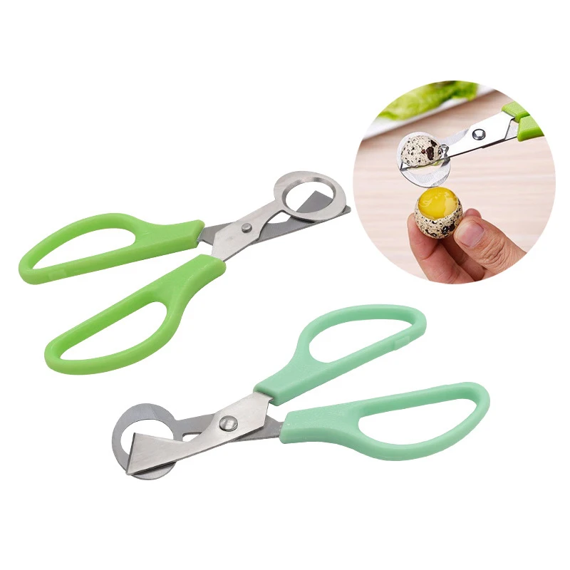 Tijeras para huevos de acero inoxidable, cortador de huevos de codorniz, abridor de huevos de pájaros, herramienta de cocina portátil para el hogar, 1 ud.