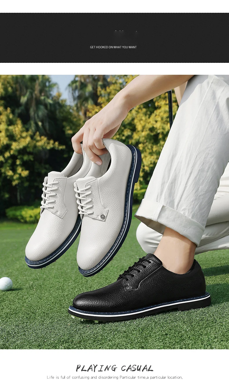 Golf Schuhe Für Männer 2024, Neue Weiß Professionelle Wasserdichte Nicht-slip Spikeless Outdoor Freizeit Walking Training Golfer Turnschuhe – Detail 2