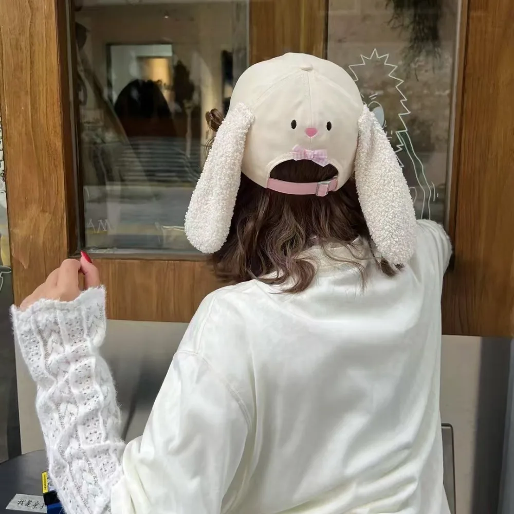 Gorro de elefante bonito a la moda con orejas, nariz, felpa, protección UV, gorra de béisbol de gatito, gorro de conejo con orejas caídas y lazo para niños