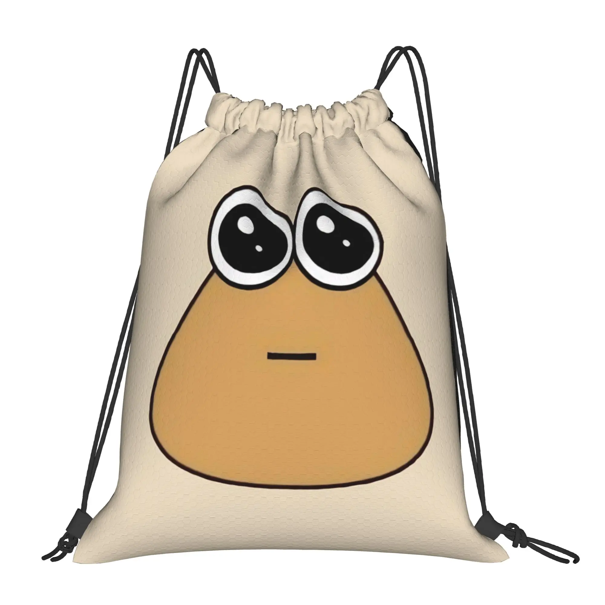 My Pet Alien Pou Bag Drawstring Backpack Sports Gym Sackpack Water Resistant Virtual Pet String Bag Hiking 36cm (W) x 43cm (H)