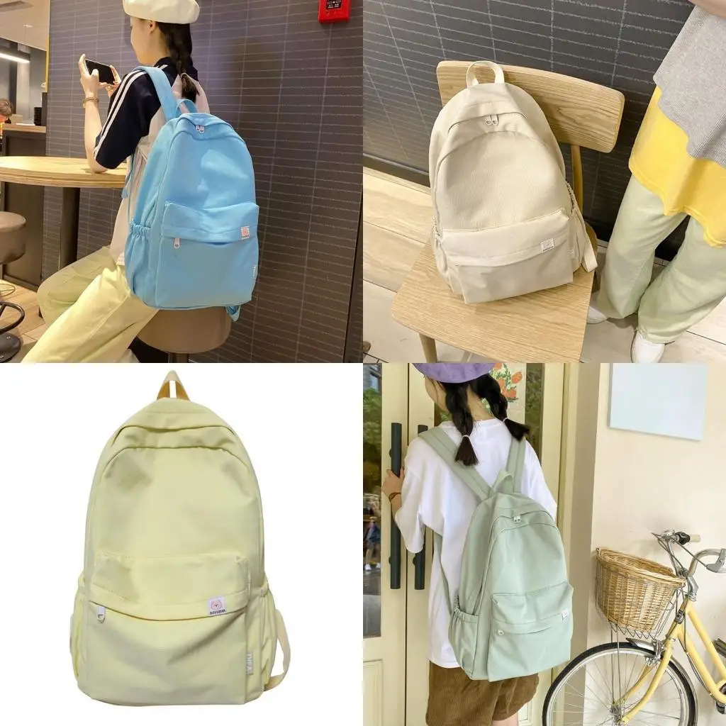

D46D School Backpack Teen Girls Multi Pocket Schoolbag Student Daypack Bookbag