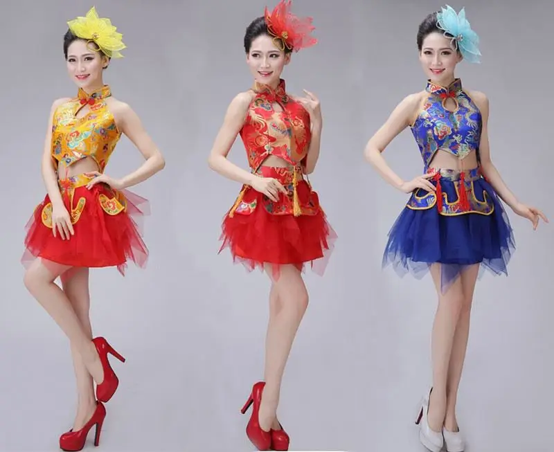 New performance clothing female drumming clothing Adult waist drum team clothing new modern Chinese national Yangko dress women