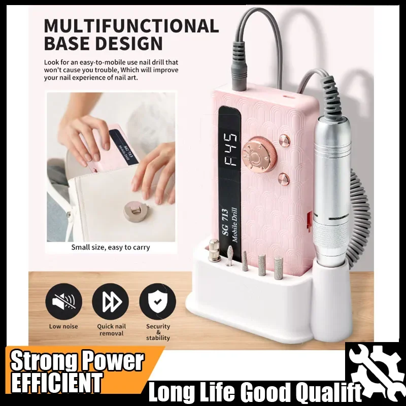 

Hot 35000/45000RPM Rechargeable Nail Drill Machine Professional Tool Portable Electric Manicure File for Nails Gel Polish Remove