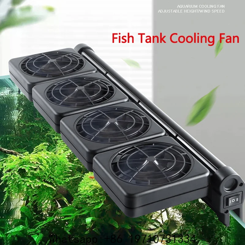Fish Tank Cooling Fan Timing Adjustable Wind Speed Cooling Fan Fish Tank Cooler Glass Thickness ≤12mm Aquarium Accessories