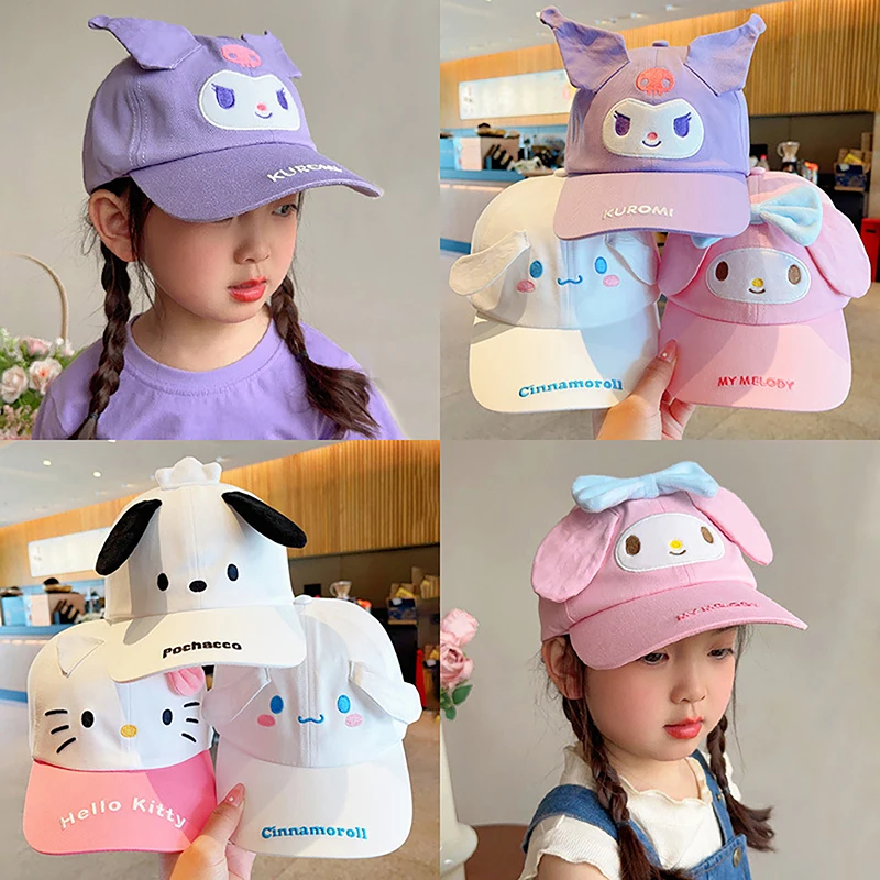 

Kawaii Kuromi Hello Kitty Cinnamoroll бейсболка Регулируемая детская Солнцезащитная шляпа для занятий спортом на открытом воздухе Солнцезащитная шляпа для детей Подарки