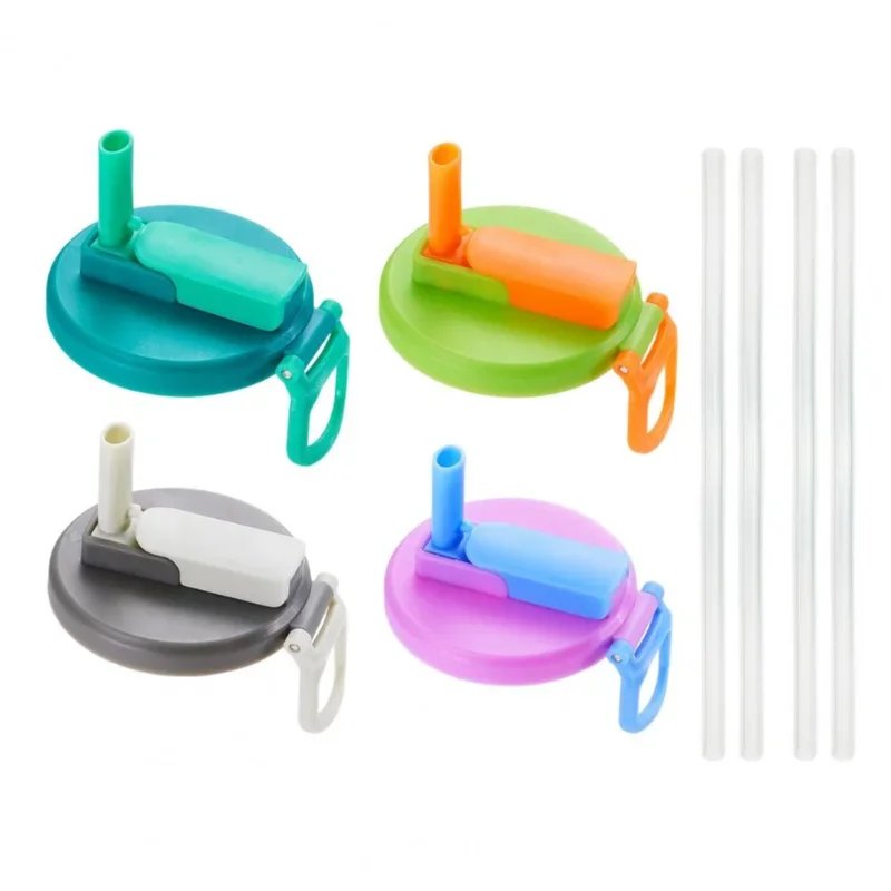 1pcs Soda Can Lids Cover With 2 Straws Reusable Soda Can Lid Portable Canned Beverages Juice Beer Straw Cap For Home Picnic image 3