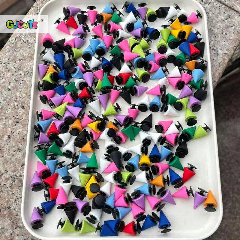 10 Pcs Novelty Funny Punk PVC Shoe Charms Multi-color Rivet Garden Shoes Upper Accessories Unisex Sandal Buckle Decorate Clog