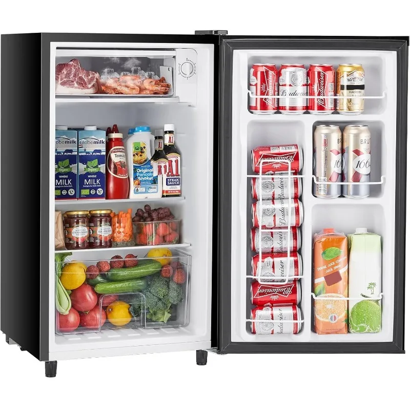 

3.2 Cu.Ft Fridge with Freezer Small Refrigerator Single Door Adjustable Thermostat Energy-efficient Low Noise, Compact Fridge