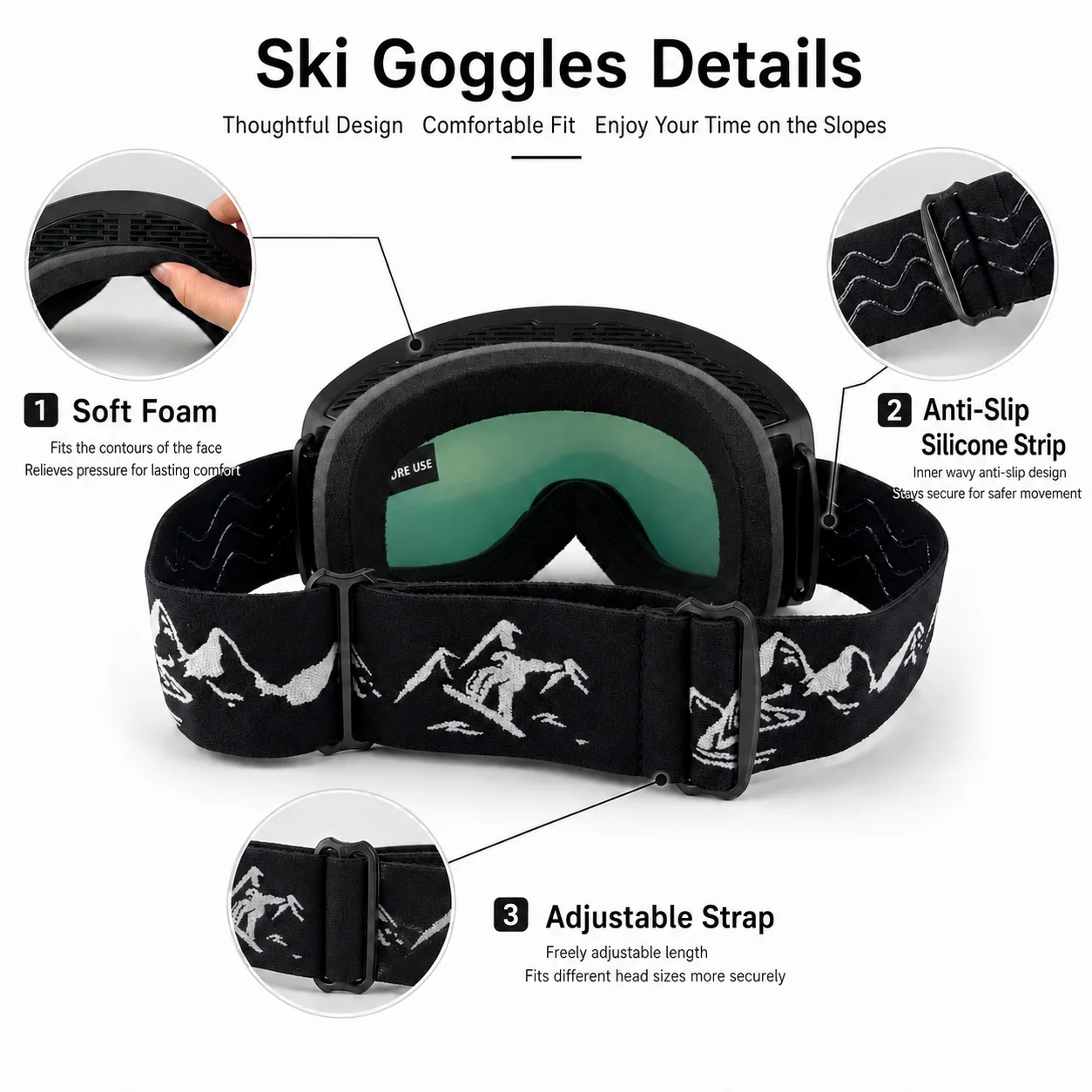 ユニセックス 大人用 スキー&スノーゴーグル、二重層曇り止め - Snow Goggle Uv のレビューと価格