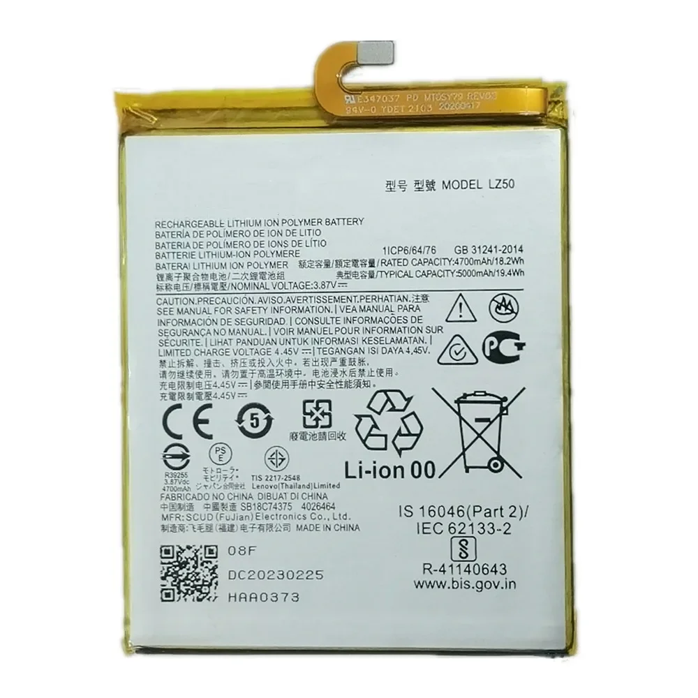 2024 Years 5000mAh LZ50 Battery For Motorola Moto One 5G Plus G100 Edge S XT2125 XT2125-4 Mobile Phone Replacement Battery