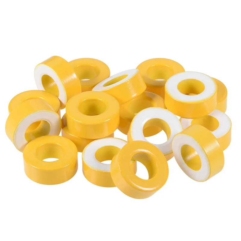 

New 17 Pieces of Iron Powder Core Yellow and White Ring Ferrite Core Iron Powder Ring Core