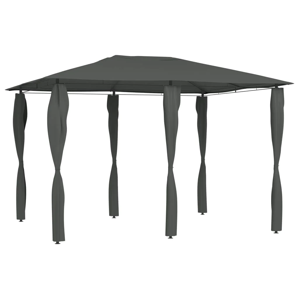 Gazebo with Coated Uprights 3x4x2.6 m Anthracite 160 g/m²