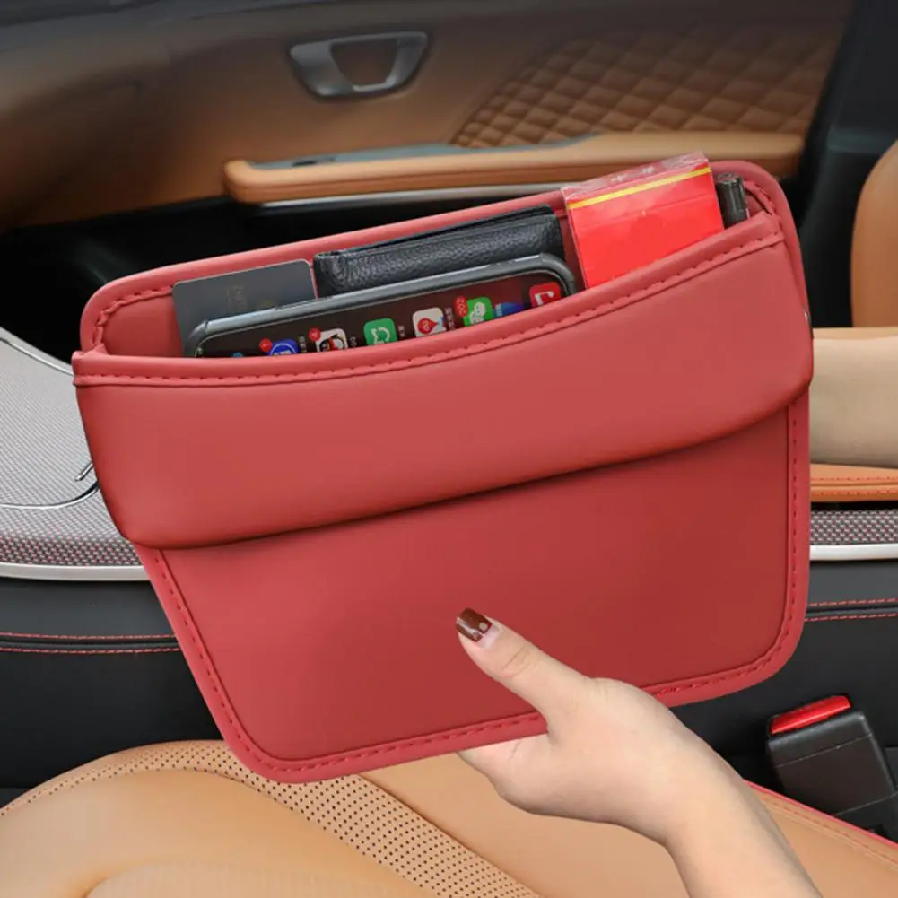 

Car Storage Bag Car Gap Filler Efficient Car Seat Gap Organizers with Capacity Charging Holes for Phone Key Storage Faux for A