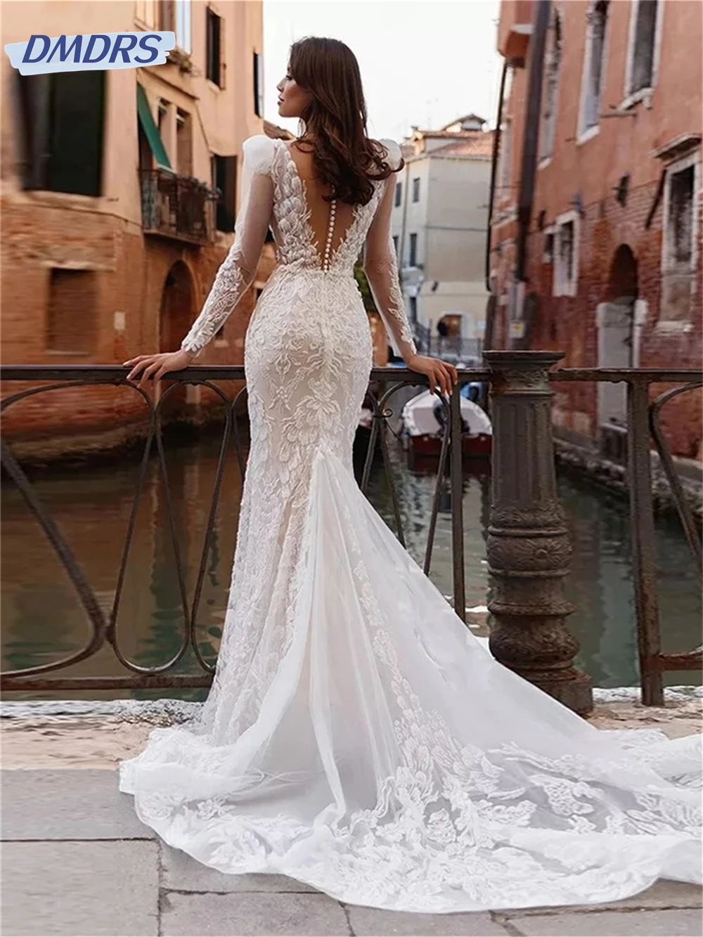 Vestido De Novia elegante De sirena, traje De encaje romántico hasta el suelo, personalizado, 2025