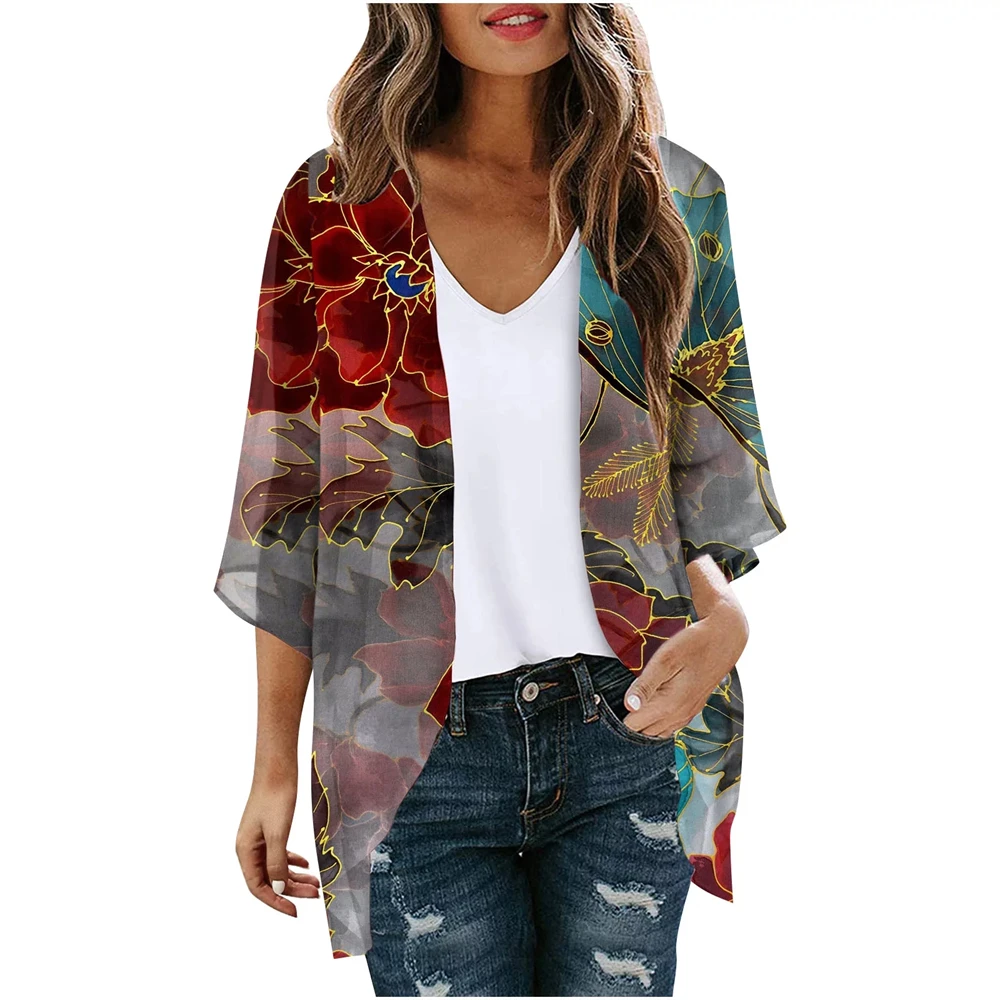 New Transparently Kimono Cardigans for Women Loose Open Front Kimono Swimsuit Cover Ups for Women Casual Beach Cover Up Women