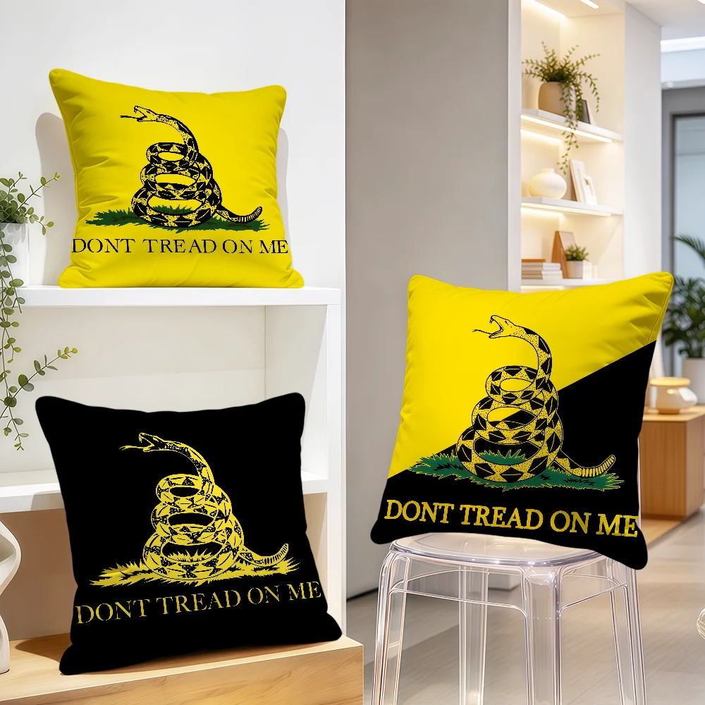 Yellow Snake DON'T TREAD ON ME Cushion Cover Soft Pillowcase Double Sided Sofa Home Living Room Decor Bed Club Hogar Gift