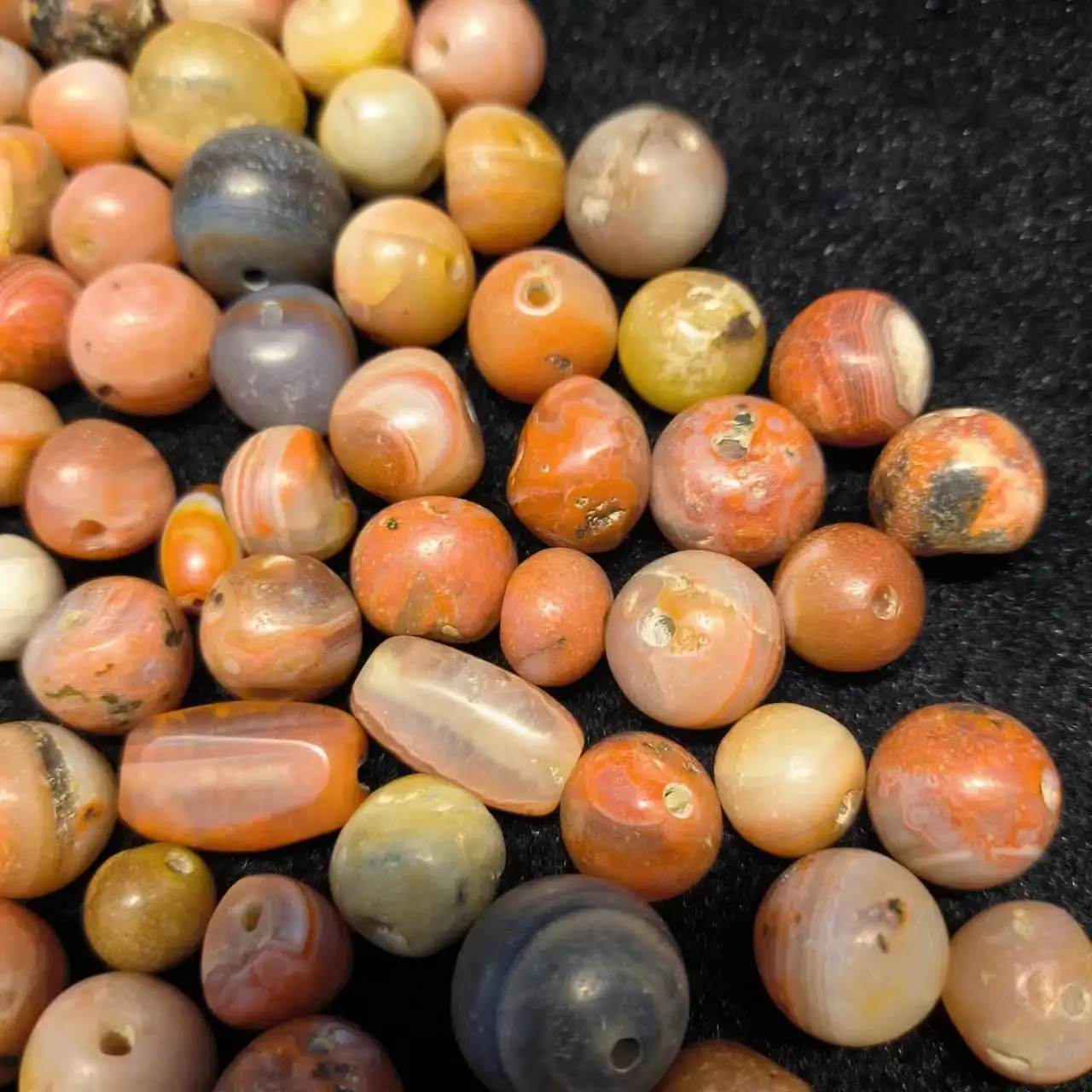 10pcs/lot natural silk old agate dzi red Siagu Pearl Handmade beads luster Accessories jewelry Rare breeds amulet wholesale diy