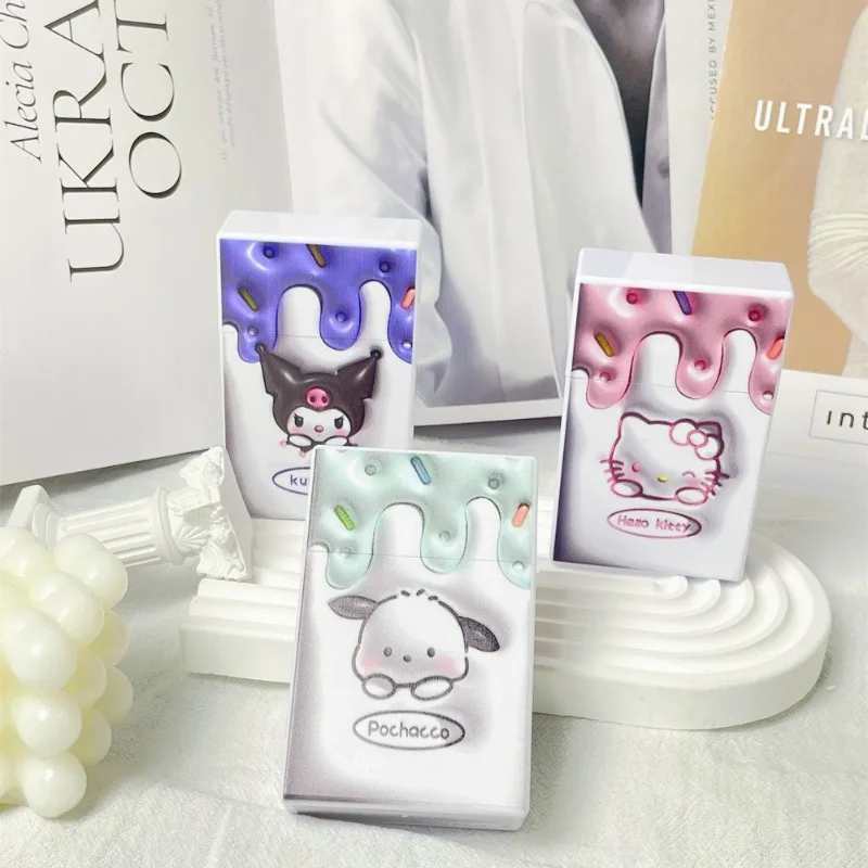 

New Cute Sanrio Cartoon PVC Storage Box Pochacco Hello Kitty Anime Figure Cigarette Case Anime Merchandise Decoration Girl Gifts