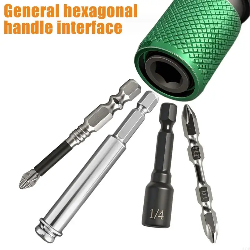 Power Tool Drive Conversion Set 3 Piece 1/4 In Drive Stem with 10 Mm 3 2 In Threaded Ends for Drill Repair and M4YD
