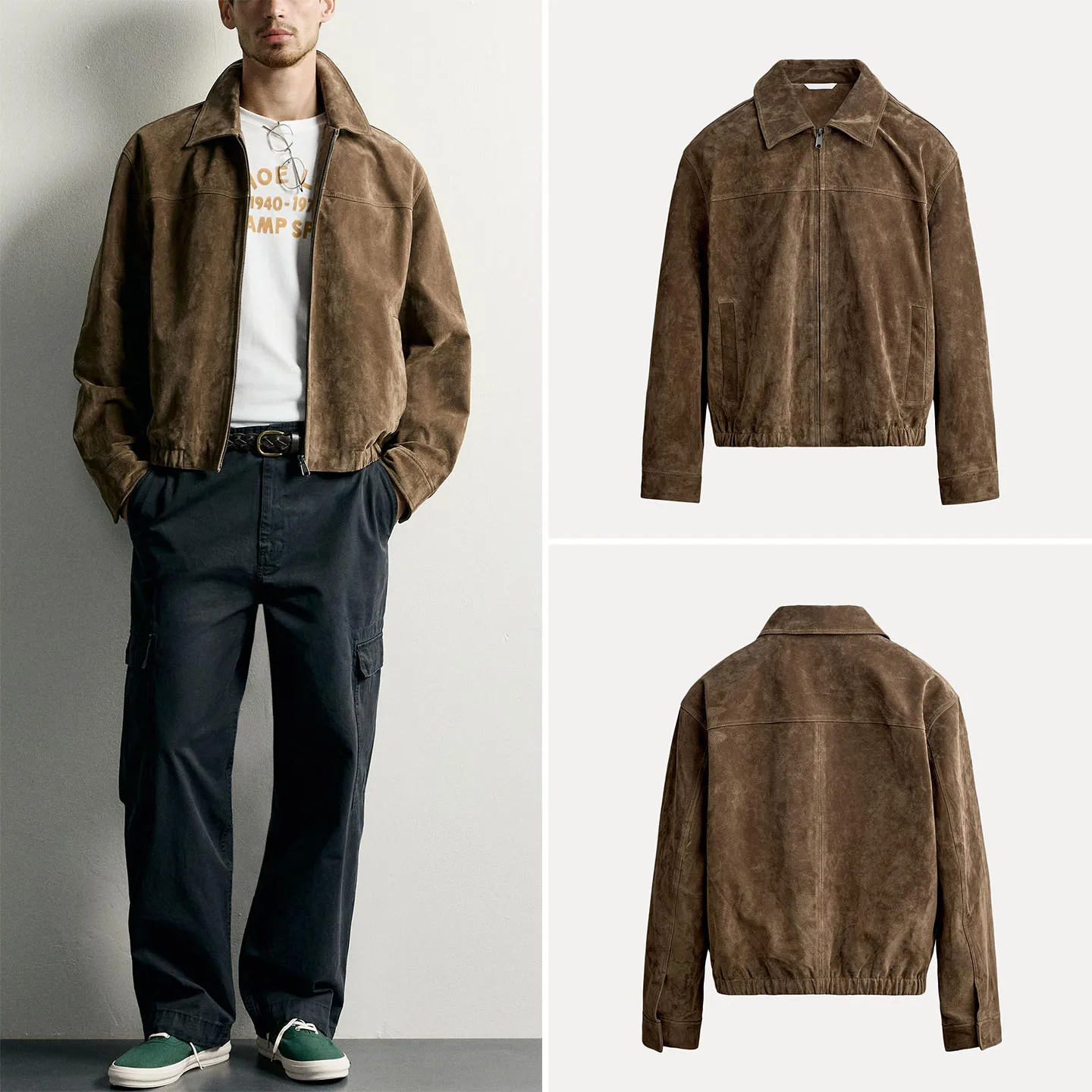 Men's Fashion Long Sleeve Slim Fit Straight Jacket Coat 2026 New Autumn Collection Turn-down Collar Classic Style ZADATA