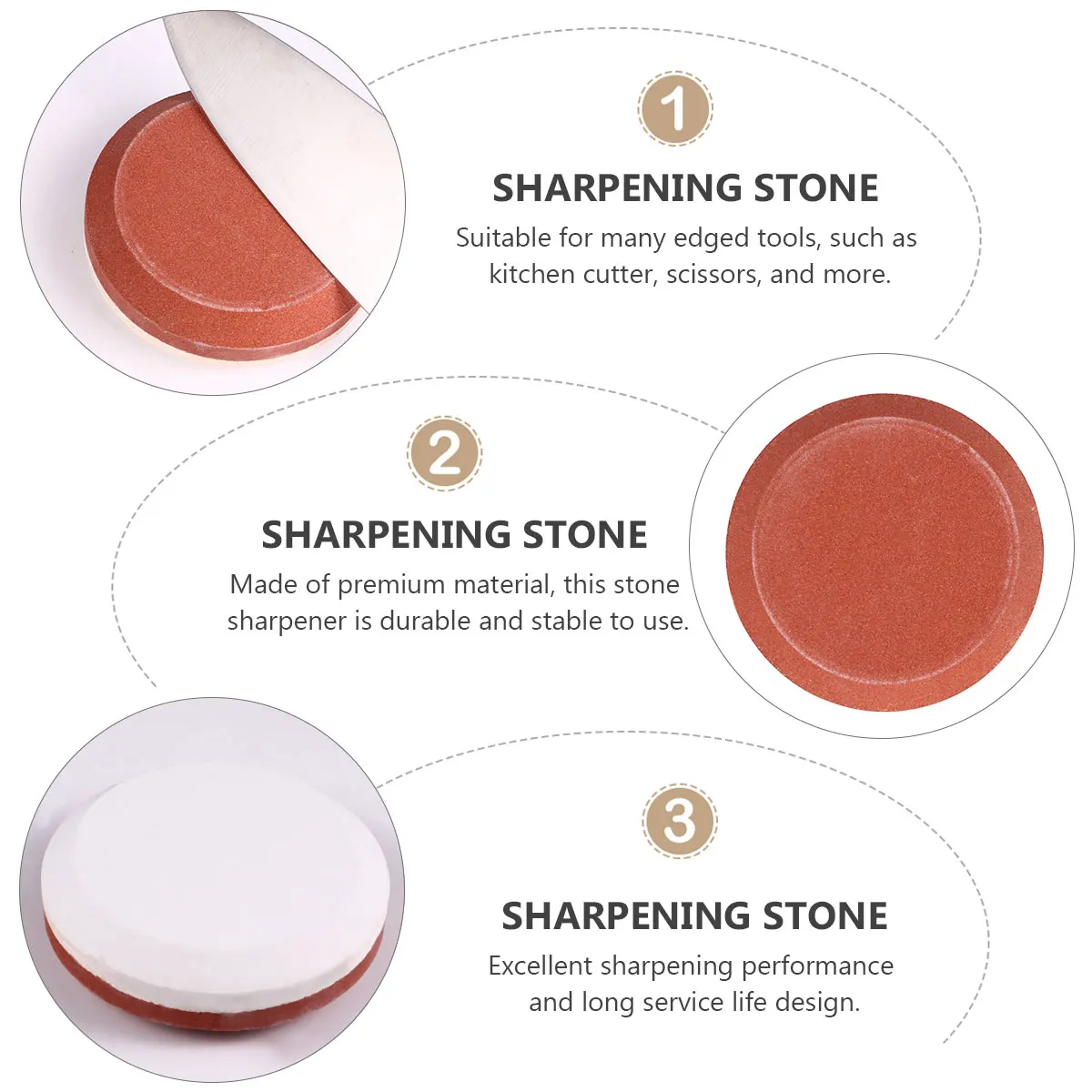 

Round Sharpening Stone Premium White Corundum Fast Grinding for Kitchen Cutter Scissors Outdoor Camping Hunter Fisherman