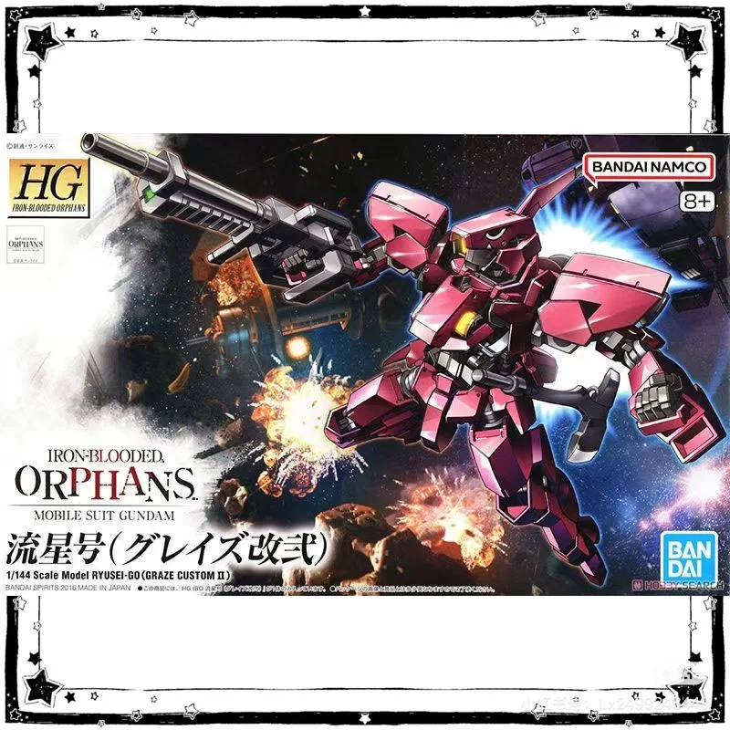 In Stock Bandai Gundam Model Kit Anime HG IBO 1/144 Ryusei Go Graze Custom Ⅱ Anime Action Figure Collection Assembly Model Toys