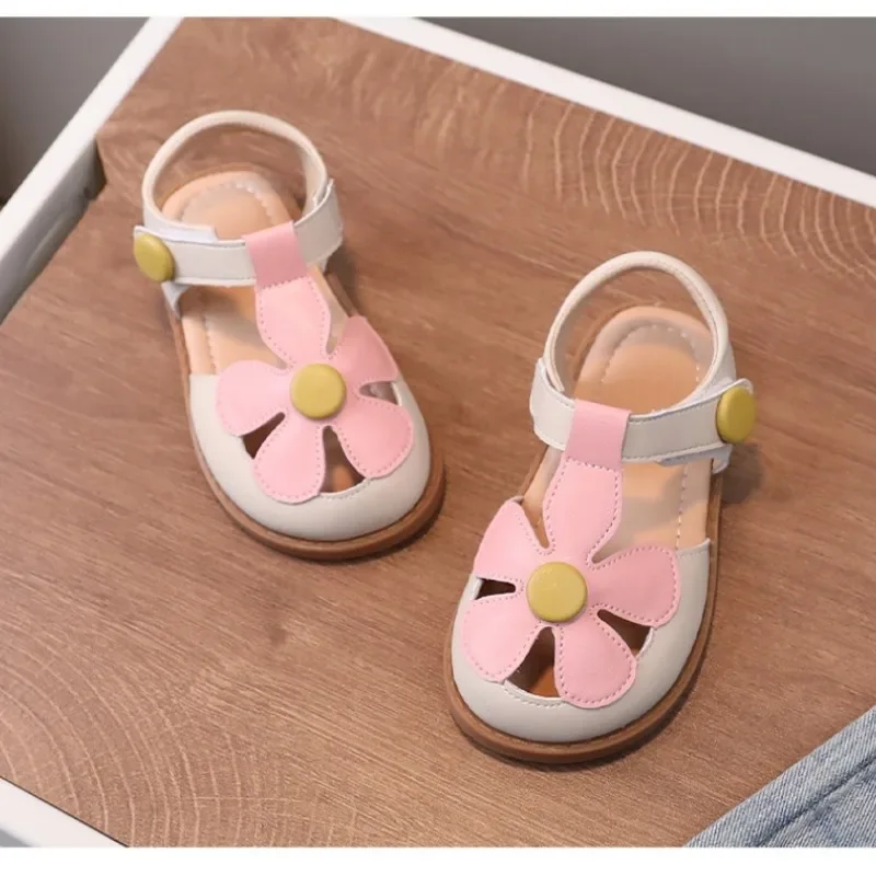 Girls Sandals Summer Mixed Colors Petal Baby Garden Shoes Fashion Flowers Children\'s Shoes Kids Beach Sandals