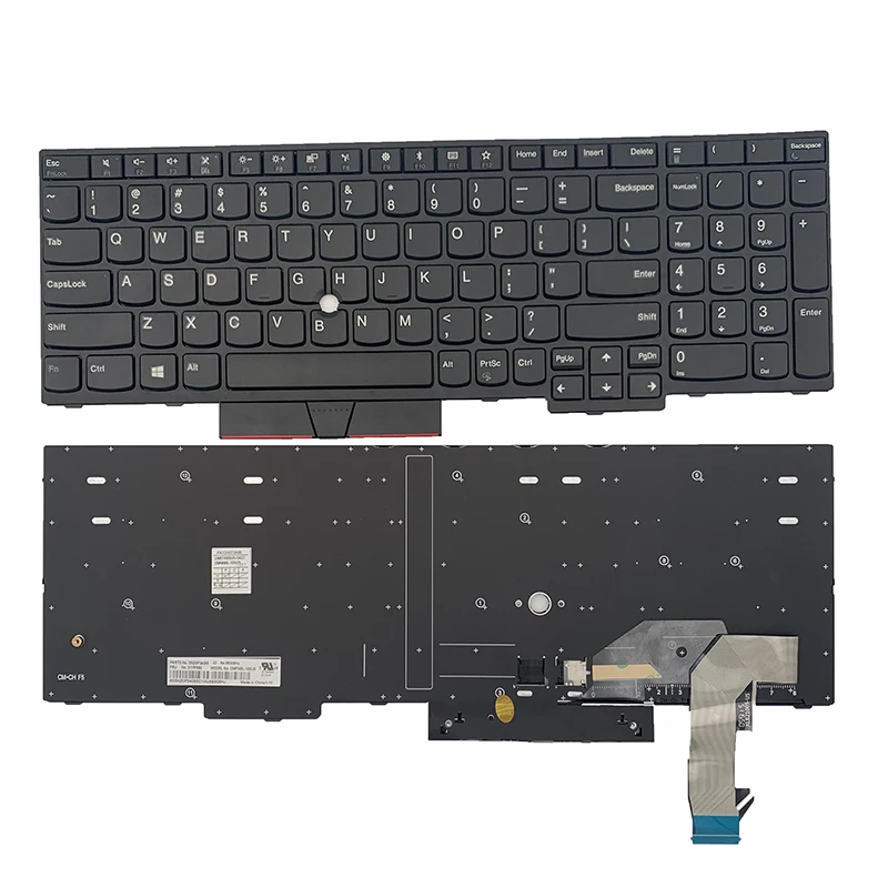 

New US English Keyboard for ThinkPad E580 E585 E590 E595 L580 L590 T590 FRU 01YP560 01YP720 P52 P72 Without Backlight Without Po