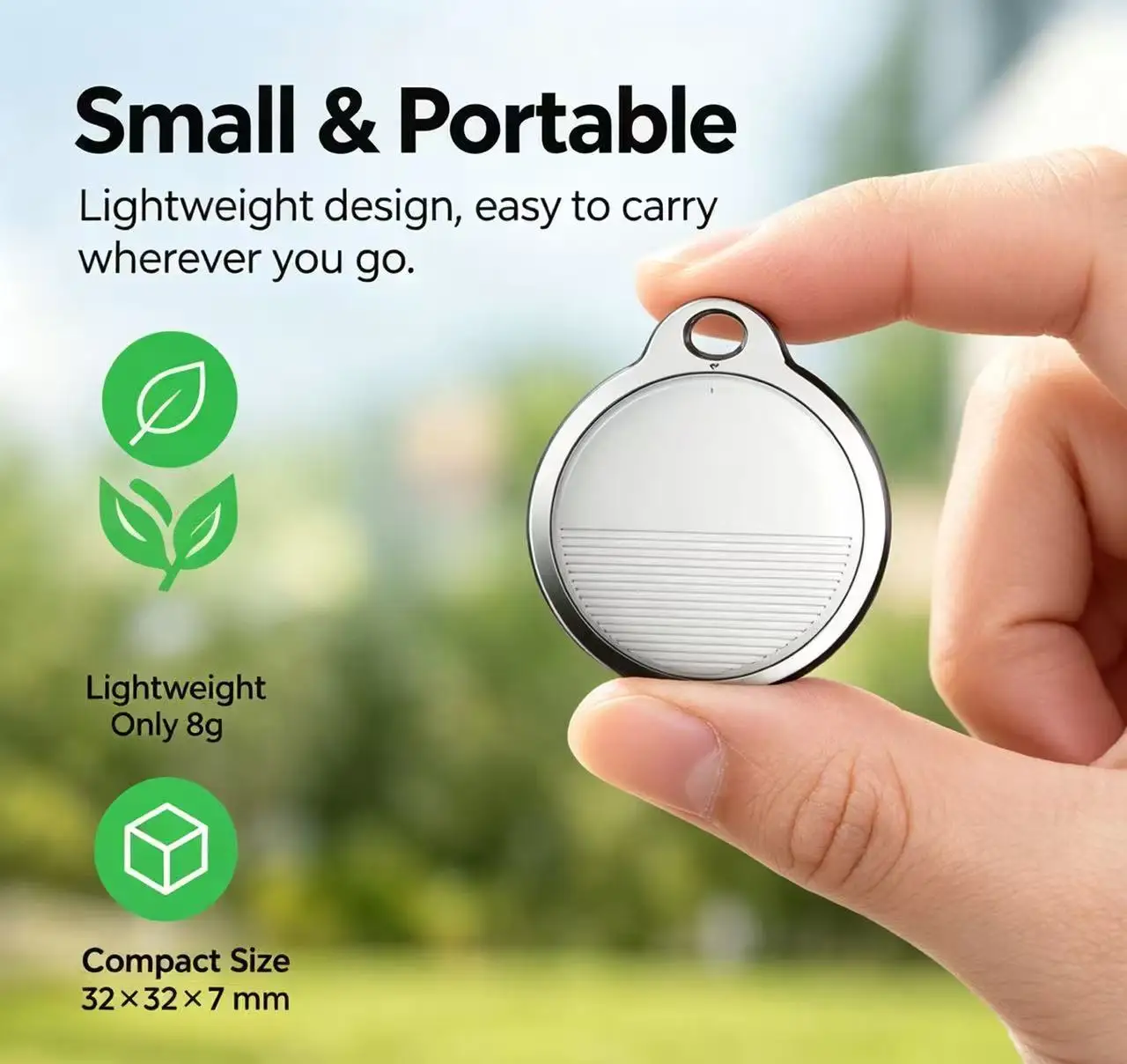 Mini GPS Tracker, Smart Bluetooth Locator, Work with Apple System Find My App, Tag Wallet Finder, Bike Bag Loss Tracker