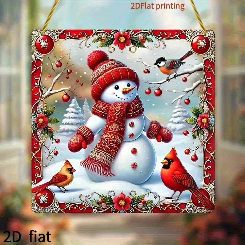2D flacher Schneemann-Sonnenfänger im böhmischen Stil, Wandkunst, Acryl, Fensterbehang, Einweihungsgeschenk, Winter, Weihnachtsfeier, Dekoration