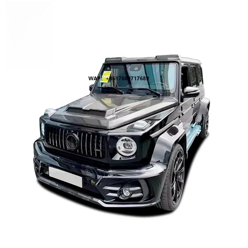 For  g Body Kit W464 Msy Style Dry Carbon Fiber Front Bumper Side Skirts Engine Hood Rear Bumper Parts