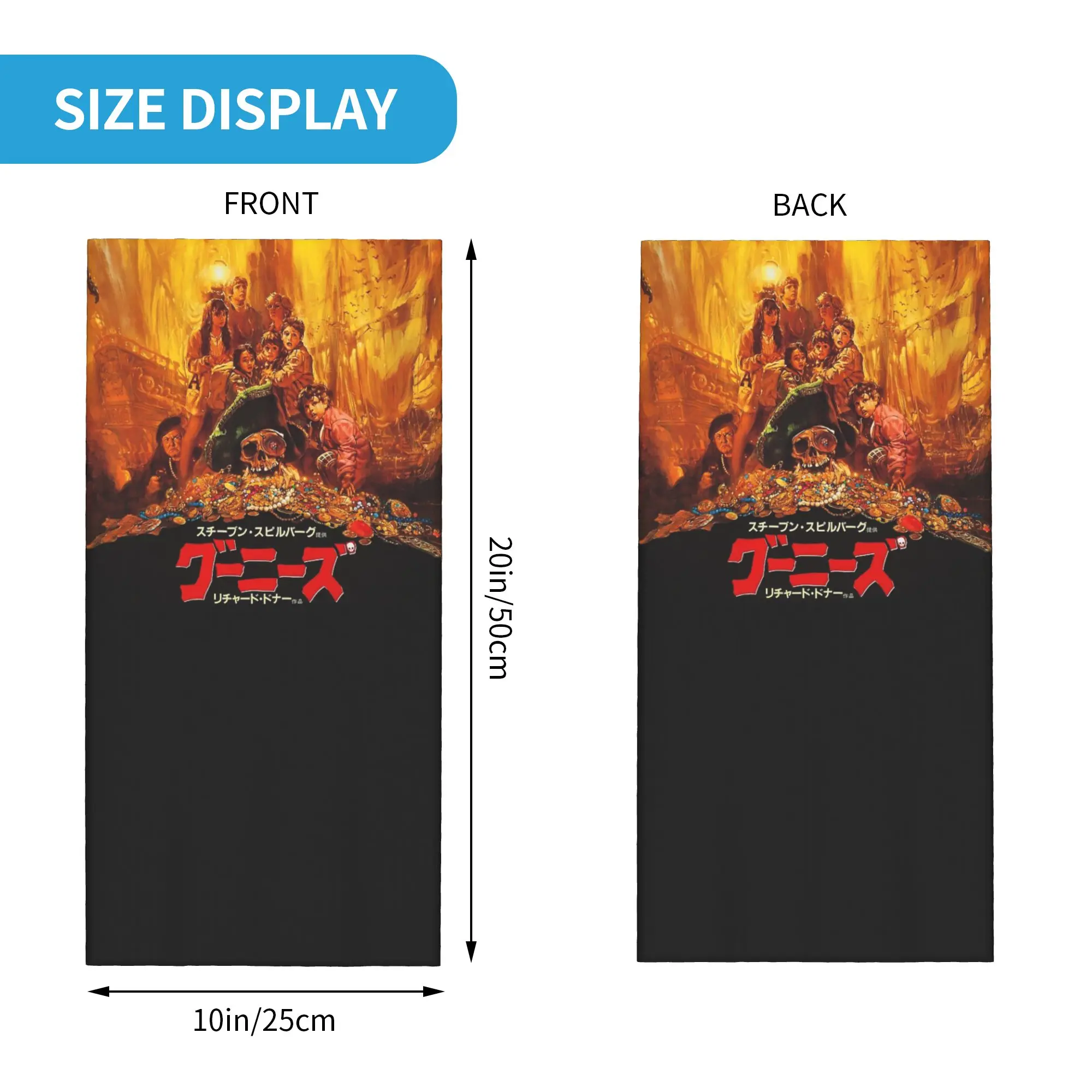 Custom The Goonies Movie Bandana Neck Warmer Women Men Winter Ski Tube Scarf Gaiter Never Say Die Sloth Chunk Face Cover