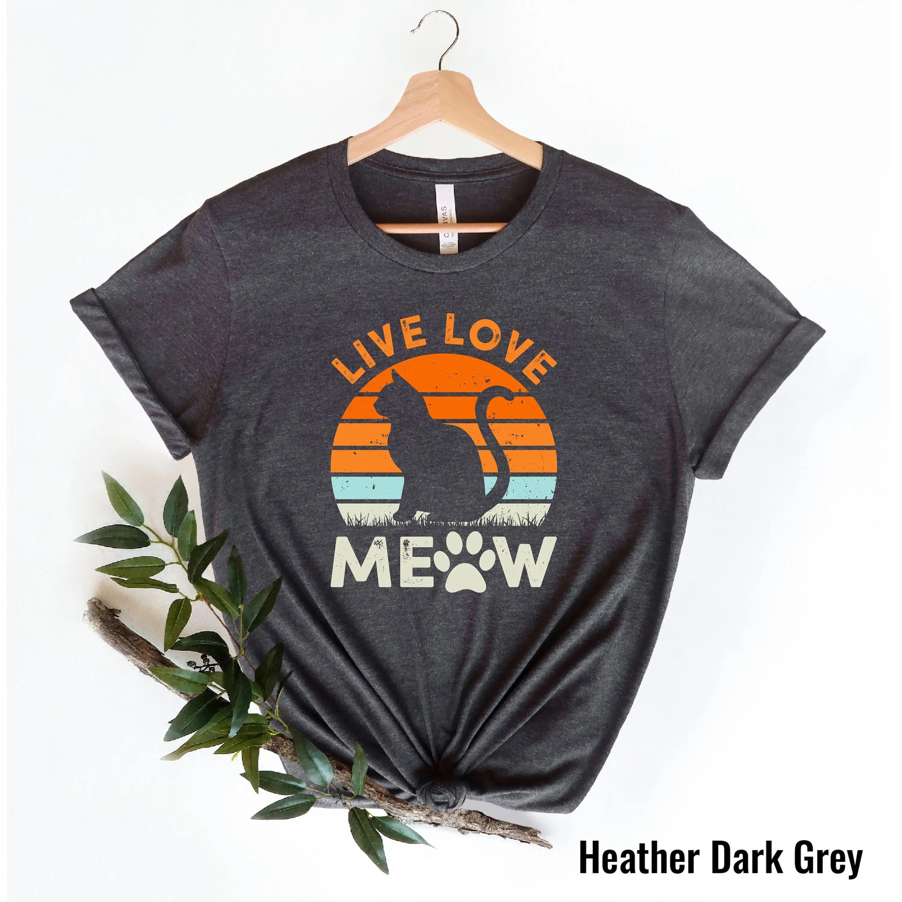 لايف لوف مواء تي شيرت لطيف القط أمي ريترو باو عيد الأم خمر مضحك الحيوان #1