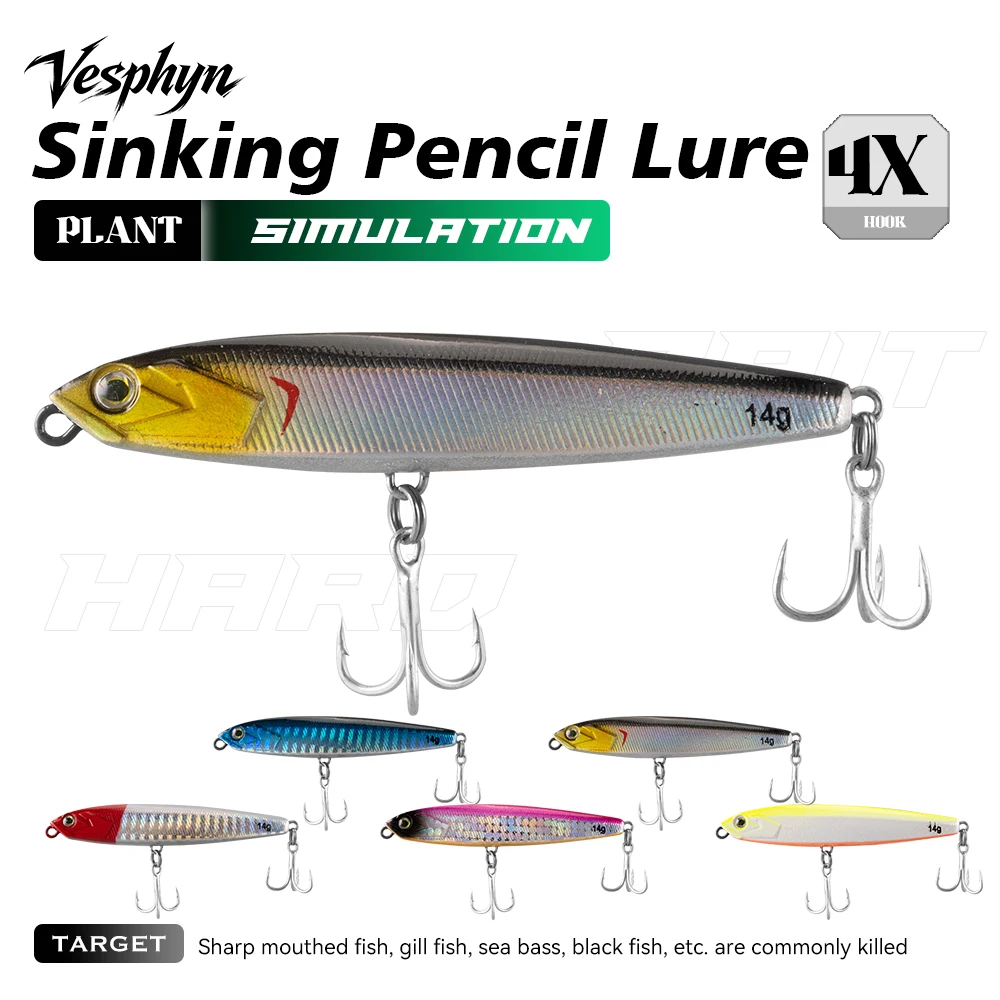 1 Stück Sinkender Pencil-Stickbait 10g 14g 18g 24g Weitwurf-Flatter-Sinkköder aus Kunststoff für Barsch und Hecht