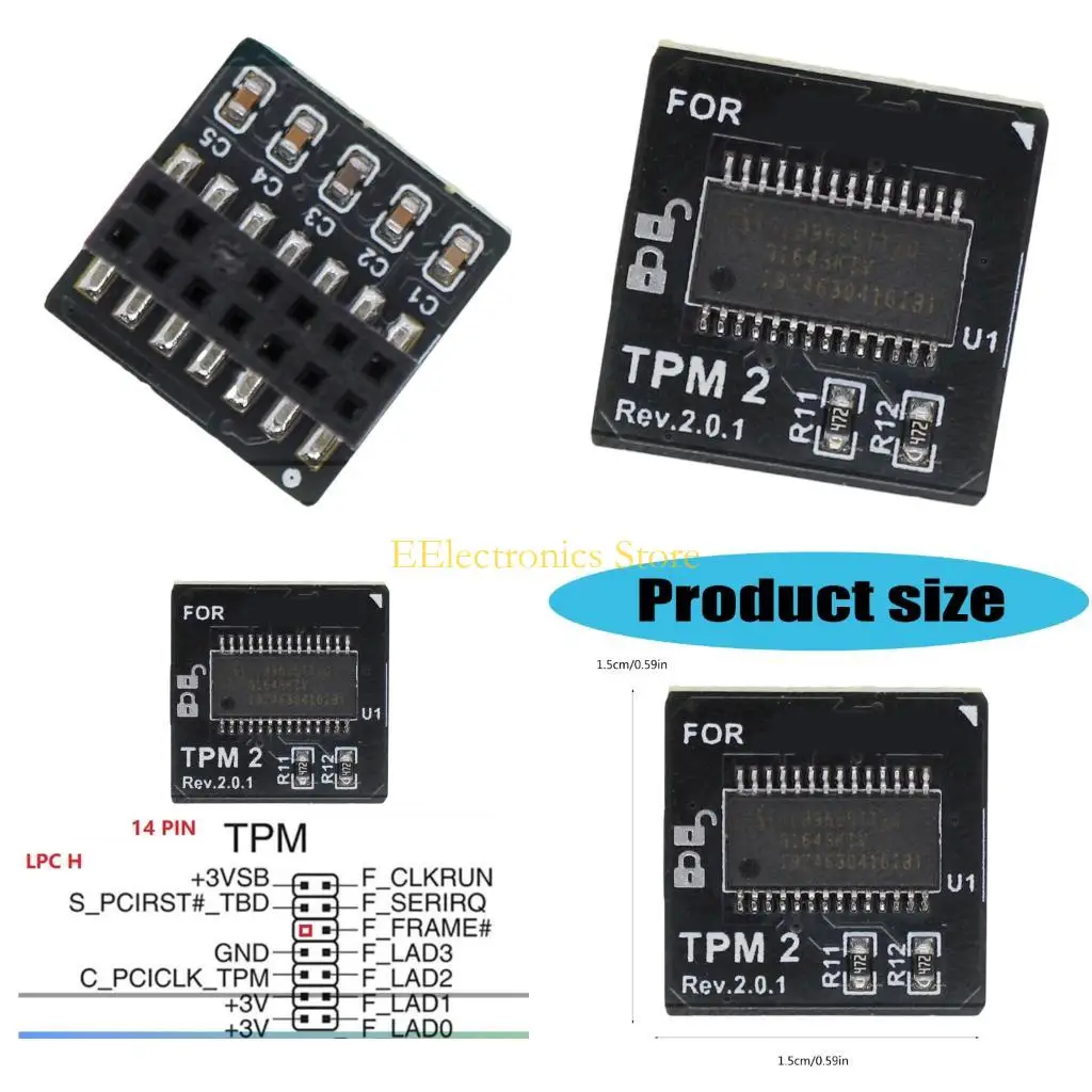 B03C TPM 2.0 Compliant Security Chip 14Pin LPC Interfaces Stable Operations Wide Voltages Design Easy Integration