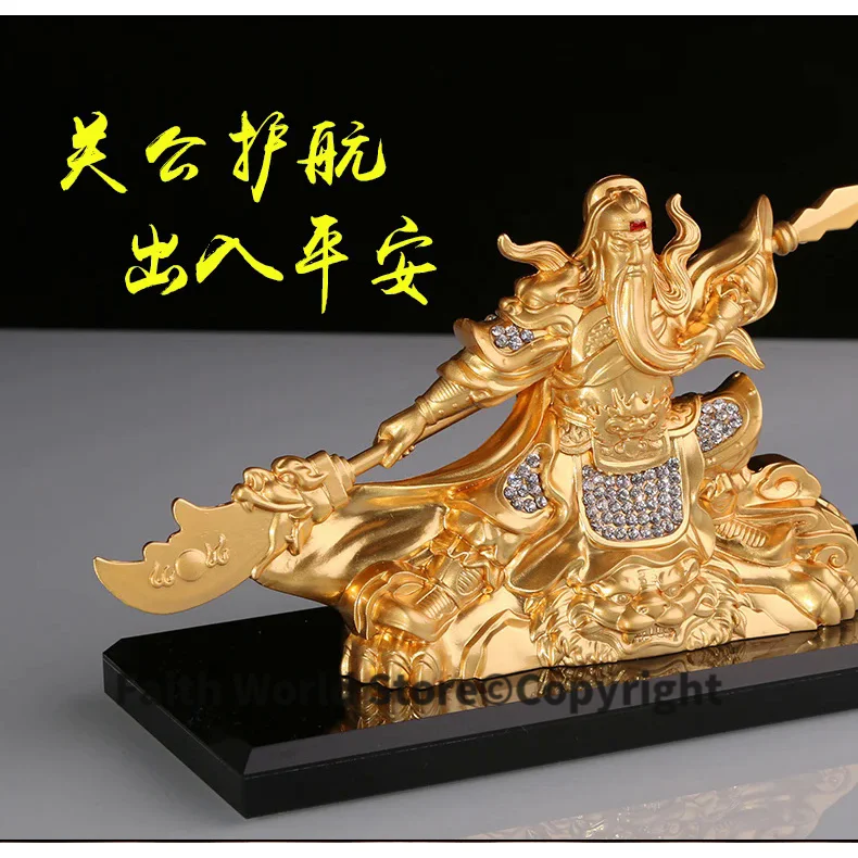 

HOME OFFICE SHOP Money Drawing Martial God of wealth GOLD Guan gong Guan di FENG SHUI statue-CAR Safe Talisman Protection